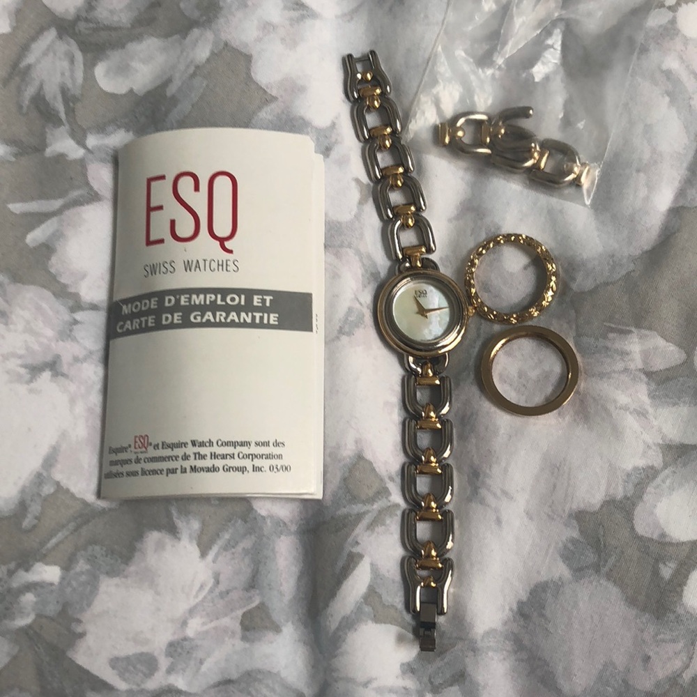 Authentic ESQ Watch-Two Tone with Mother of Pearl